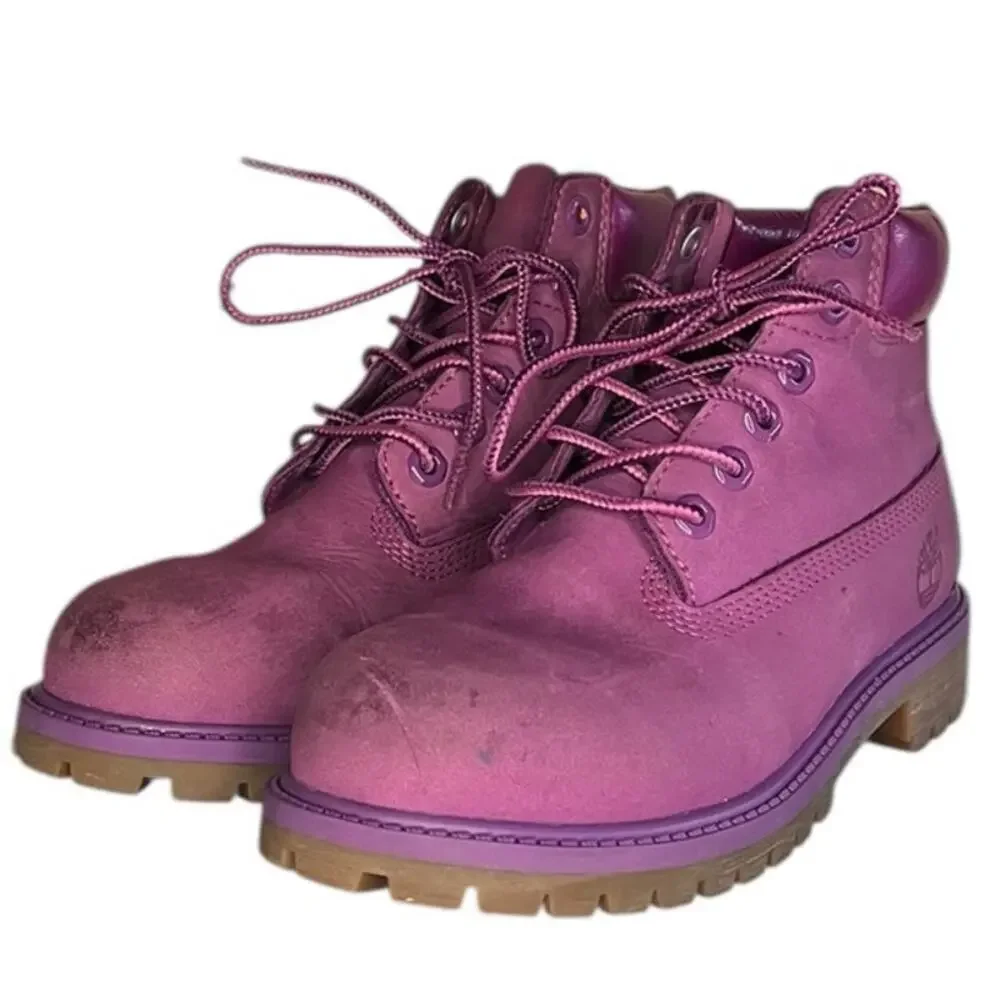 Timberland Girls Premium 6-Inch Combat Boots Prism Pink Size 1